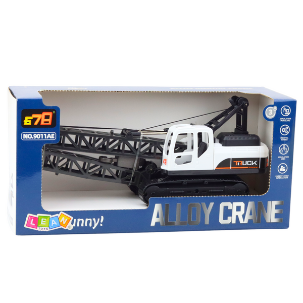 Raupen-Baukran, 360°-Drehung, beweglicher Haken, weiß