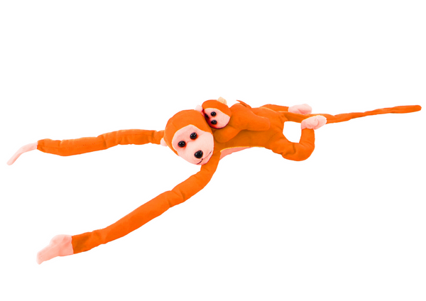 Plüsch-Maskottchen Affe mit Baby Orange 90 cm