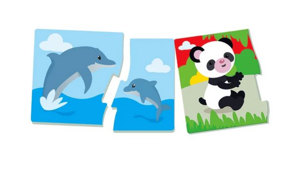 Lernspiel Puzzle: Mamas und ihre Babys Tiere Ich lerne beim Spielen Polnische Sprache Clementoni 50763