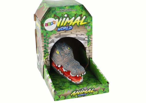 Krokodil Tier Handpuppe Grau