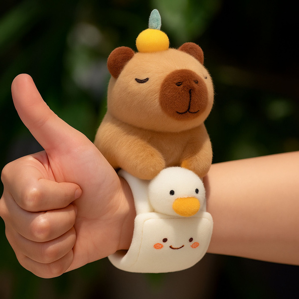 Plush Self-tightening Wristband Goose with Capybara