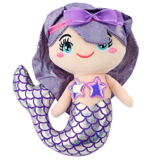 Plush Mermaid Cuddly Toy Holographic Tail Purple 25cm