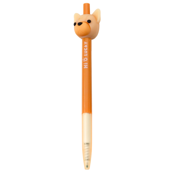 Gelstift mit Mops-Hund, blau-beige Tinte, 0,5 mm