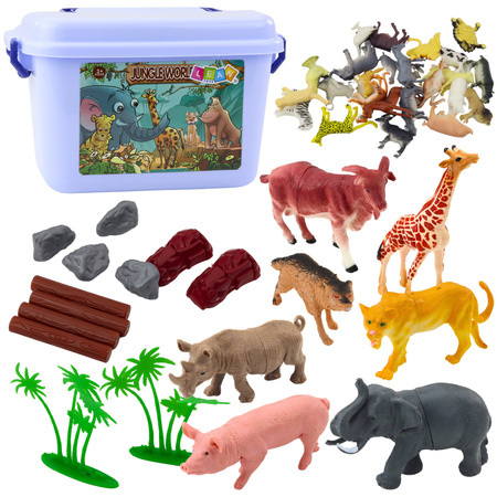 Figurenset Home Wilde Tiere Pflanzen Truhe 58-tlg