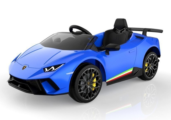 Elektrische Fahrt auf Auto Lamborghini Huracan Blau