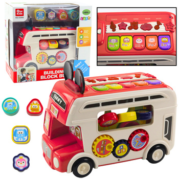 Interactive Educational Bus Sorter Lights Sounds Red