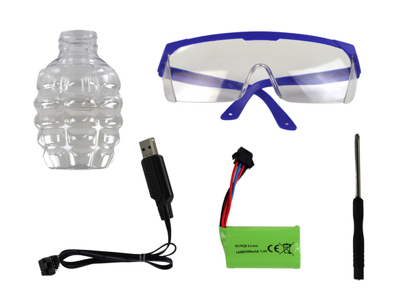 Electric Water Bullet Rifle with Red Grafiti Glasses