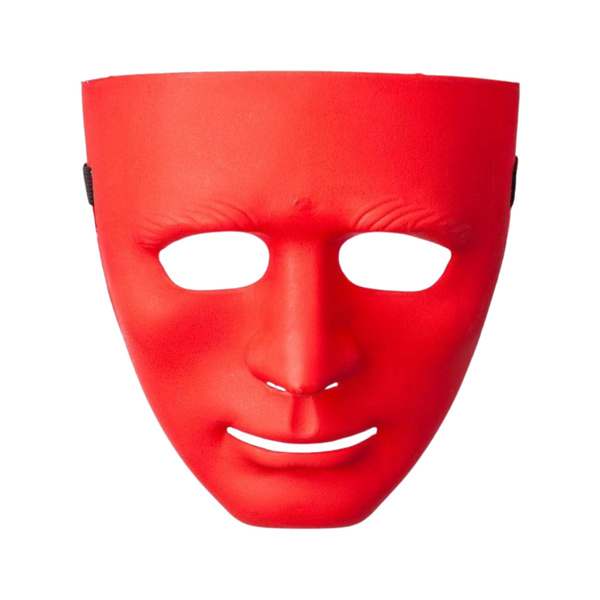 Mask Anonymous Carnival Halloween On Elastic White Red