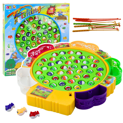 Familien-Geschicklichkeitsspiel Angeln 45 Fische 5 Ruten
