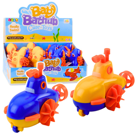 Wind-up Bath Toy Submarine Yellow Blue Mix