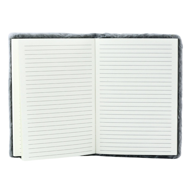 Plüsch-Notizbuch Notizbuch liniert grauer Hase A5 80 Blatt