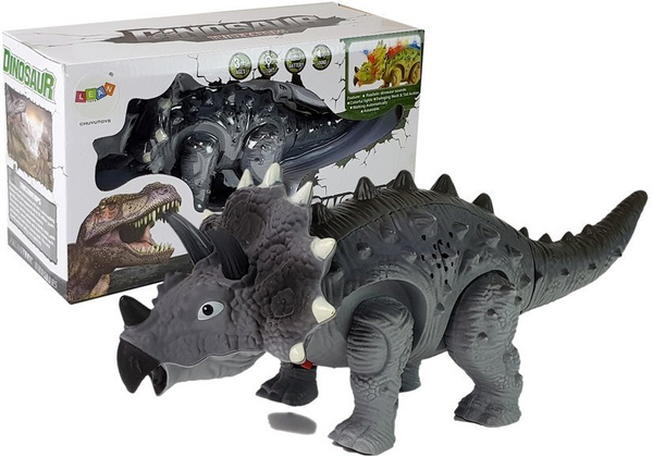 Dinosaurier auf Batterie Triceratops grau