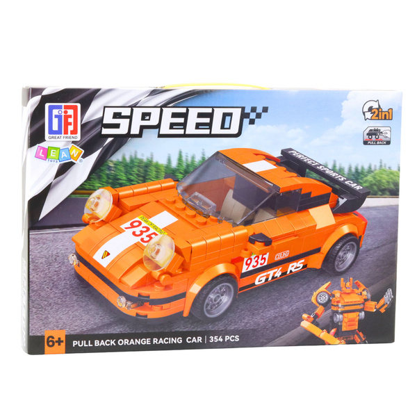 Construction Blocks Car Robot 2in1 Orange Drive 354 pcs.