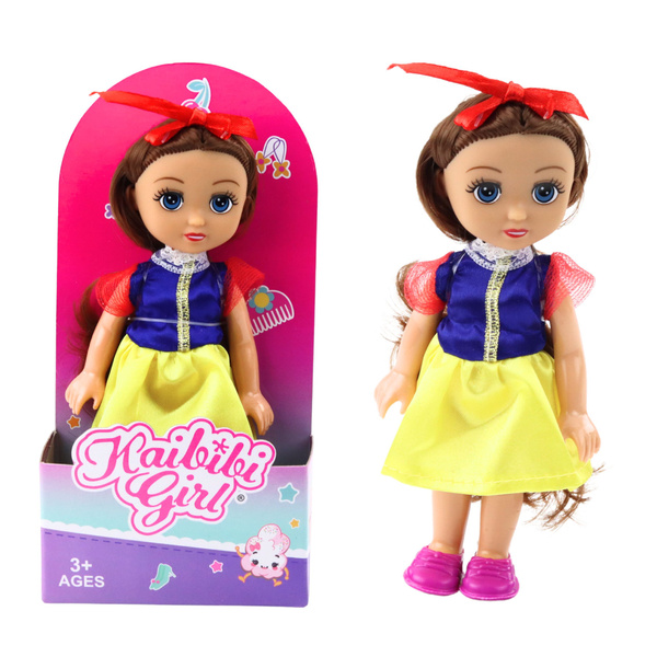 Mini-Prinzessinnenpuppe mit Krone und verziertem Kleid, 17 cm, Mix