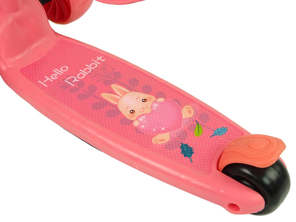 Three-wheeled balance scooter Saddle Pink Music Diodes Rabbit