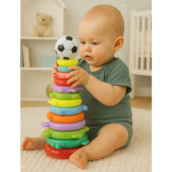 Educational Pyramid Puzzle Ball Stickers 13 Levels Colorful