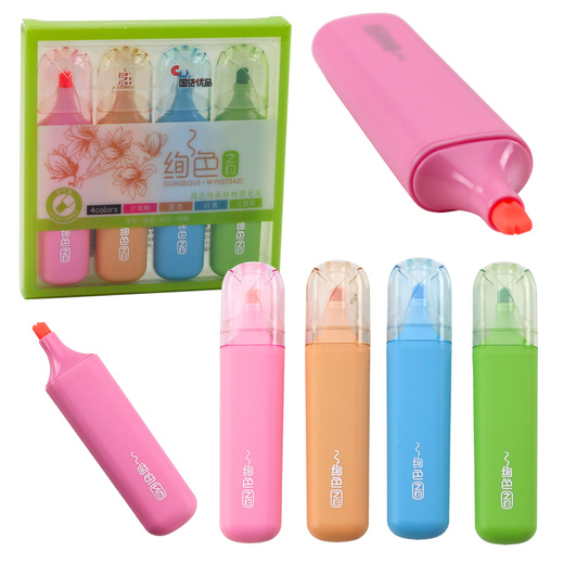 Set of 4 Colored Double-Tip Highlighters