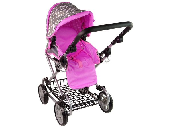 Baby Doll Stroller 2-in-1 Carrier Bag Pink Stars