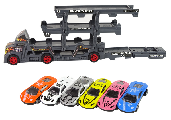 Large 3-storey truck trailer Heavy Duty Truck With extendable Car Launching Ramp