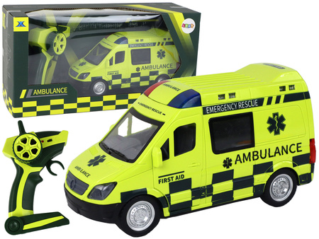 Remote Controlled Yellow Ambulance With Lights