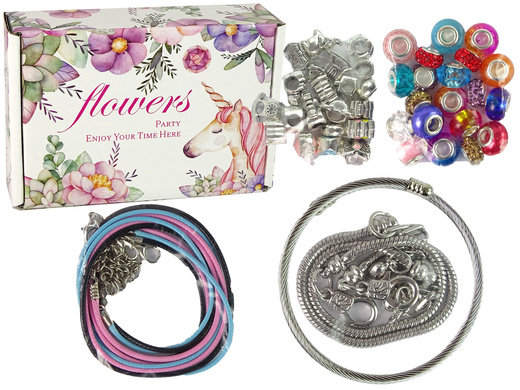 Set of Bracelets, Chains and Coloured Jewellery Beads   