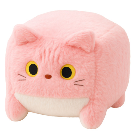 Plush Mascot Cuddly Toy Cat Cube Pink 18cm