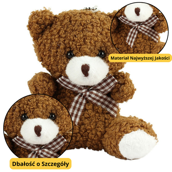 Teddy Bear Plush Keychain Pendant Decoration Brown 8cm