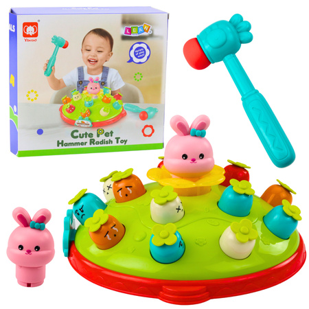 Arcade Game Hit Carrots With Hammer Jumping Rabbit