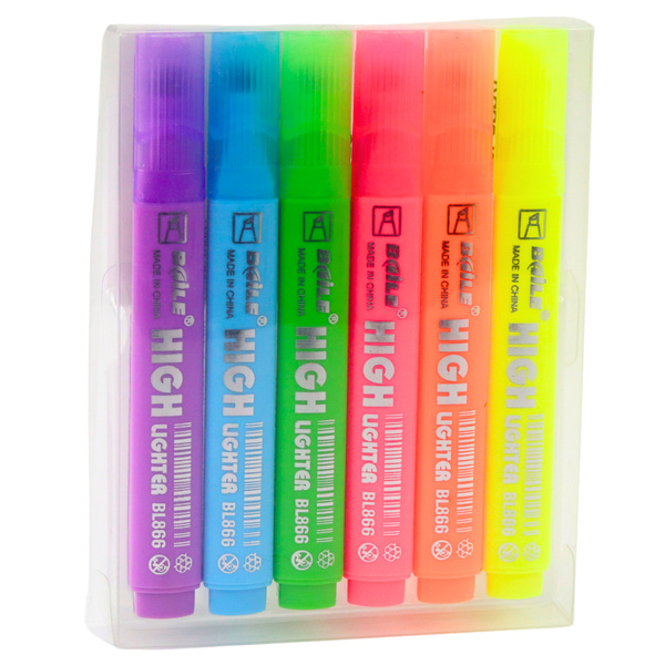 Highlighter Set School Office Colorful Neon 6pcs.