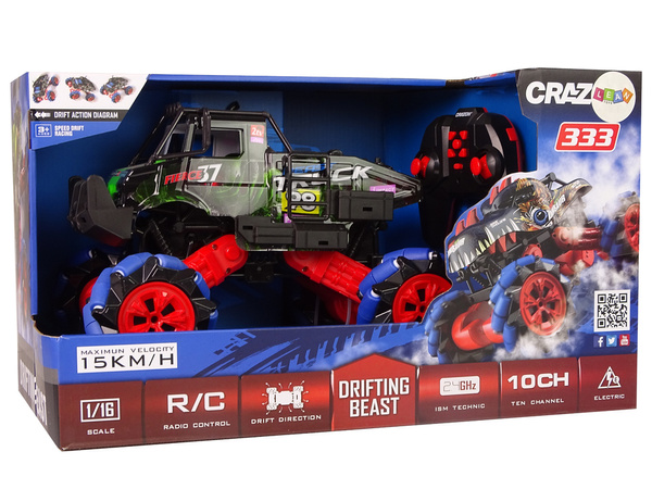 Ferngesteuertes 1:16 Grün 2.4G 360 Grad Terrain Drift Car
