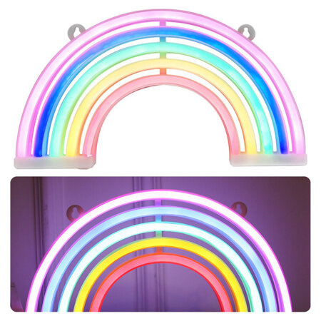 Dekoratives Nachtlicht Neon Regenbogen LED batteriebetrieben