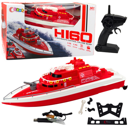 Ferngesteuertes Motorboot RC 1:28 Rot