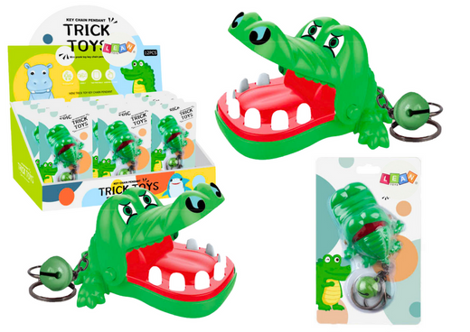 Schlüsselanhänger mit grünem Glöckchen-Krokodil