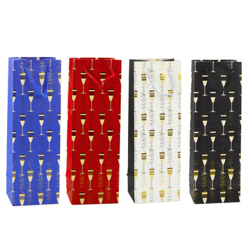 Bottle Gift Bag Glasses Motif 36 x 12 x 10 cm