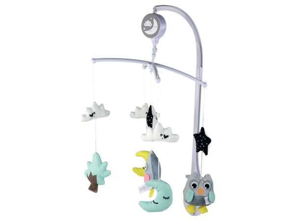 Baby Bed Carousel Music Box White