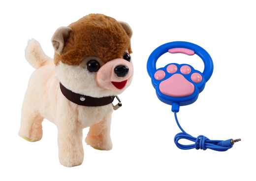 Interactive Dog on a Leash Walks Dances Sings White and Beige