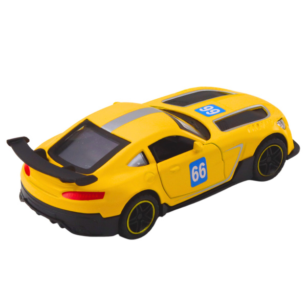 Race Car Metal Drive Opening Doors Yellow 1:43