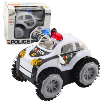 Police Car Rollover Obstacle Sensor 360° Lights Sounds White