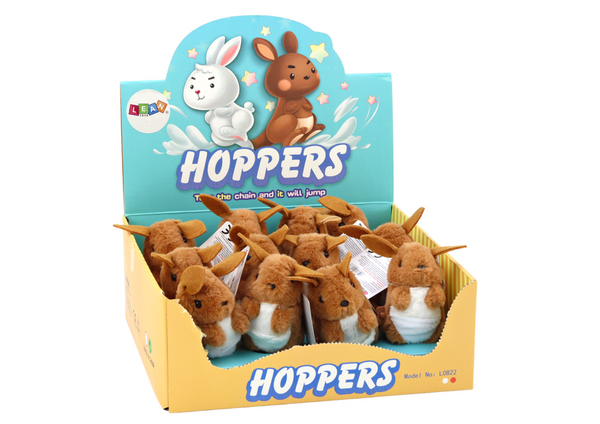 Springendes Känguru-Plüschtier zum Aufziehen, braun