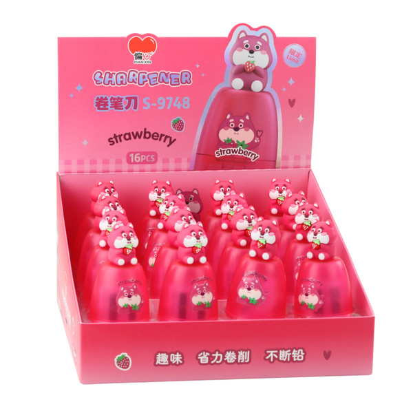 Sharpener For Thick And Thin Pencils With Container Pink