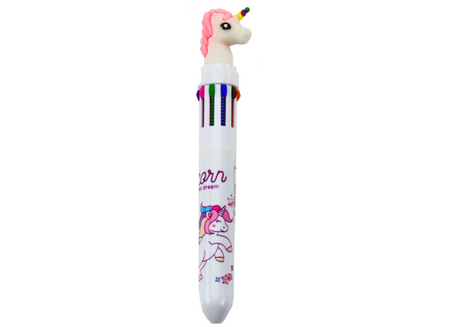 Multicolor Unicorn Automatic Pen 10 White