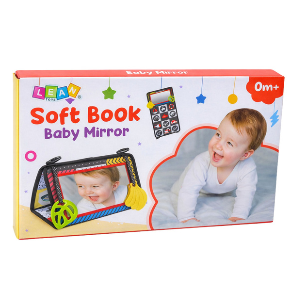 Kontrastreiche sensorische Lernmatte mit Spiegel für Babys