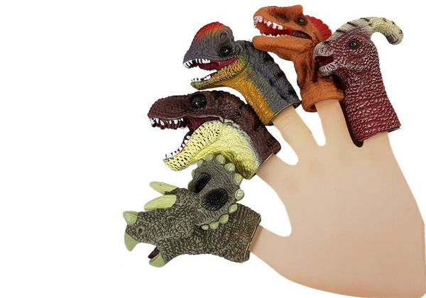 Überlagerungen an den Fingern Dinosaurier 5 Elemente