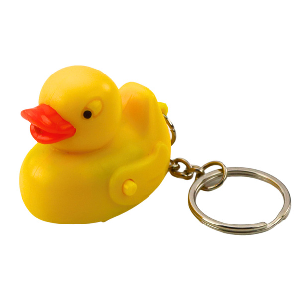 Backpack Keychain Duck LED Flashlight Sounds Yellow