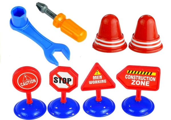 Fahrzeuge Montage Polizeiwagen Feuerwehrauto Anhänger Werkzeuge Figürchen