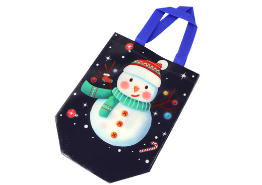 Gift Bag in Dark Color Snowman Motif 23cm x 21.5cm x 11cm