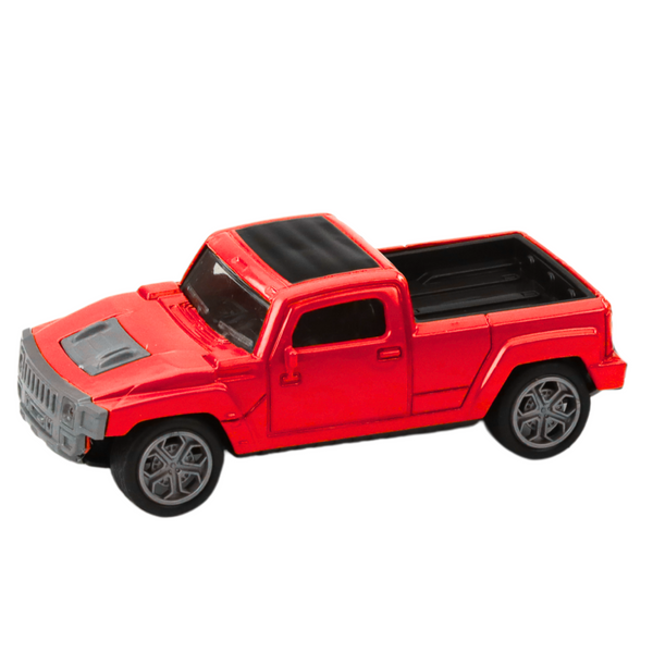 Set of Metal Car with Camper Trailer Red