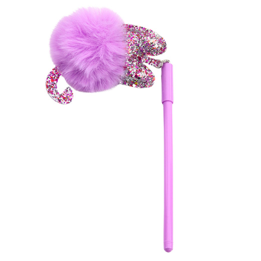 Gelstift mit lila Kappe und blauer Tinte, 17 cm, 0,5 mm