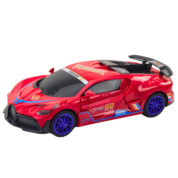 Sports Car Obstacle Sensor Led Ball 360° Rotation Lights Sound Red