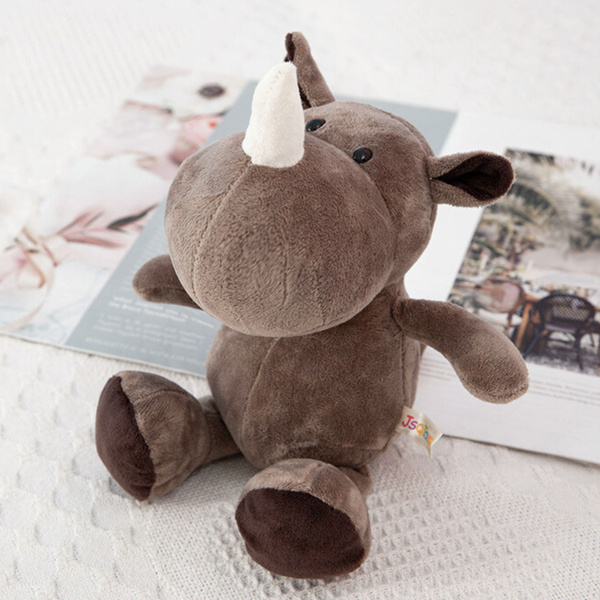Plush Mascot Cuddly Toy Rhinoceros Brown 25cm